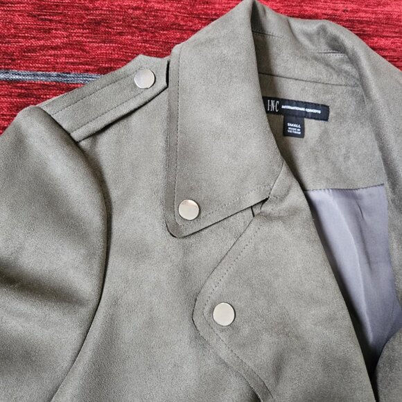 High Quality! INC Olive Green Drape Jacket S - Picture 4 of 10